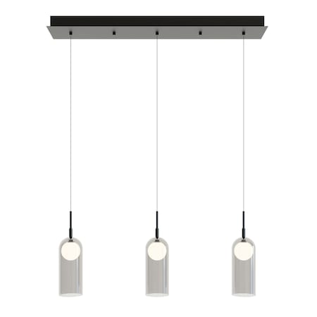Afx Kiran 3 Light Linear Pendant, Medium Base 120V, Black KRNP04L30D1BKLNR3